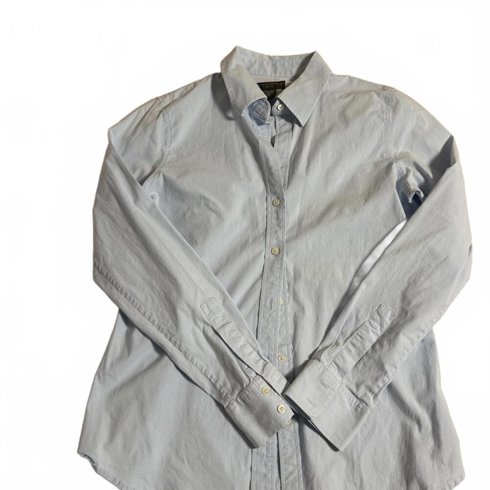 Banana Republic Stretch Fitted Light Blue Button Down Womens Size L Shirt.